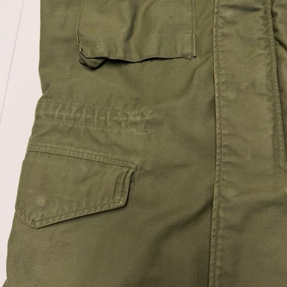 Vintage 70s Military Cold Weather Field Coat Mens Small Regular Green Sateen - Picture 4 of 16